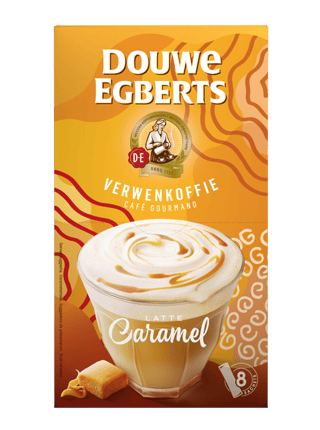 de oploskoffie verwenkoffie latte caramel